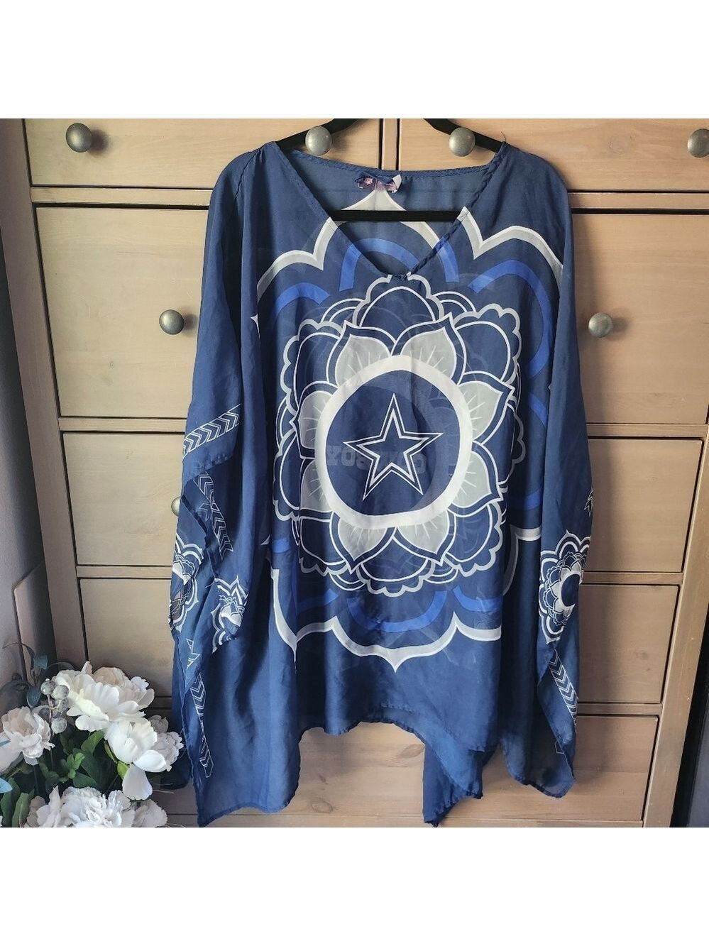 Dallas Cowboys Nfl Womens Caftan Top